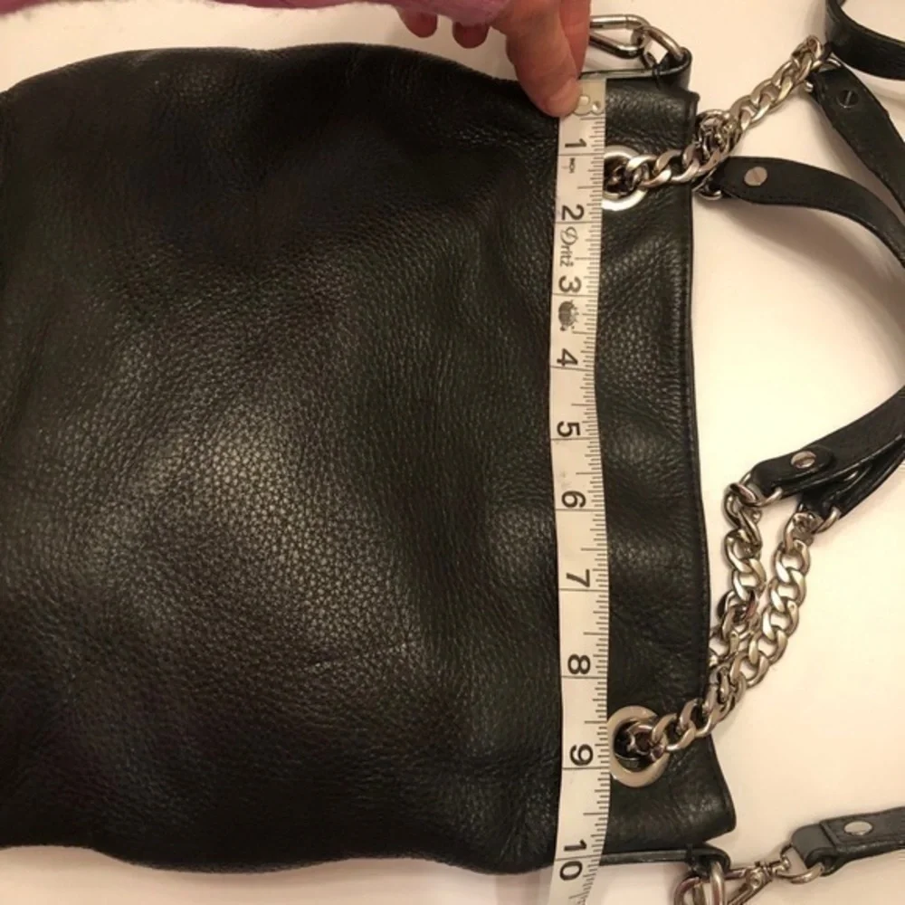 Michael kors black leather jet set chain bag purse